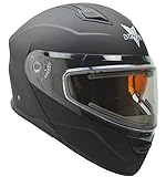 Vega Helmets Caldera Electric Snow 2 Custom Modular Snowmobile Helmet, Matte Black LG