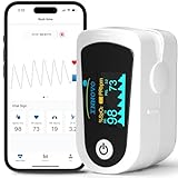 2024 Innovo iP900B Bluetooth Premium Fingertip Pulse Oximeter Blood Oxygen Saturation Monitor with Plethysmograph and Perfusion Index (White)