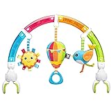 BENBAT Baby Stroller Arch Toy Rainbow Dazzle Friends Play Bar. Fun Newborns Sensory Activity, Adjustable for Bouncers and Car Seat.
