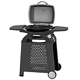 MASTER COOK Gas Grill, BBQ Propane Gas Grill with Side Tables Grill Cart, Portable Tabletop Gas Grill for Patio, Beach, Picnic, Outdoor Camping