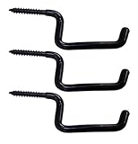 Muddy Big Game Treestands Screw-In Accessory Hook (3-Pack), One Size, Black