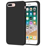 Anuck iPhone 8 Plus Case, iPhone 7 Plus Case, Soft Silicone Gel Rubber Bumper Case Microfiber Lining Hard Shell Shockproof Full-Body Protective Case Cover for iPhone 7 Plus /8 Plus 5.5' - T Black
