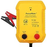 FenceMate Battery Powered Electric Fence Charger Output 1J Peak 10 kV, Low Impedance Fence Energizer up to 25 Miles to Contain Livestock, Poultry, Fencer to Protect Paddock, Pond, Homestead, Orchard
