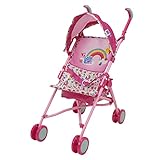 Baby Alive: Doll Stroller - Pink & Rainbow - Fits Dolls Up to 24', Retractable Canopy, Safety Harness for Baby Doll, Two-Toned Handle & Wheels, Storage Basket, for Kids Ages 3+