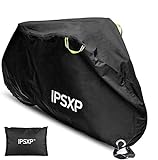 IPSXP Bike Cover, Bicycle Cover with Lock Hole Storage Bag for 29er Mountain Road Electric Bike Motorcycle Cruiser Outdoor Storage, Waterproof, Resist-UV, Ripstop Material (82L x 44H x 30W Inch)