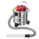Vacmaster EAV508S 1101 5-Gallon 8 Amp Ash Vacuum Cleaner Stainless Steel Tank with HEPA Filter & Hose Accessories, 5 Gal, Red