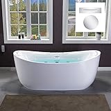 WOODBRIDGE 71' x 31 1/2' Whirlpool Water Jetted and Air Bubble Freestanding Bathtub , B0034