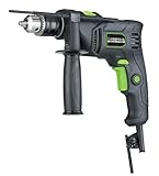 Genesis 1/2 5.0A Variable Speed Reversible Hammer Drill with Auxiliary Handle, Chuck Key and Key Holder and 5ft Power Cord (GHD1250SE)