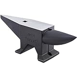 VEVOR Cast Iron Anvil, 132 Lbs/60kg Single Horn Anvil, High Hardness Rugged Round Horn Anvil Blacksmith, with Large Countertop and Stable Base, for Bending and Shaping