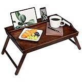Rossie Home Bamboo Bed Tray, Lap Desk with Phone Holder - Fits up to 17.3 Inch Laptops and Most Tablets - Espresso - Style No. 78112