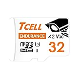 TCELL High Endurance 32GB microSDXC Memory Card with Adapter- A2, UHS-I U3, V30, 4K, Micro SD Card, Read/Write up to 100/45 MB/s, Full HD Microsd for Dashcams, IP/Baby/Body/Pet Cams, Monitoring, CCTV