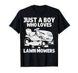 Funny Lawn Mowing T-Shirt for Boys Who Love Mowers
