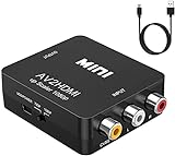 RCA to HDMI,AV to HDMI Converter,ABLEWE 1080P Mini RCA Composite CVBS Video Audio Converter Adapter Supporting PAL/NTSC for TV/PC/ PS3/ STB/Xbox VHS/VCR/Blue-Ray DVD Players