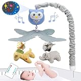 YUNGCHI Baby Crib Mobile with Music and Lights for Boys Musical Mobile Animals for Girl Crib Bassinet Toys Hanging Portable Baby Mobile for Pack and Play