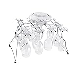 Oenophilia Fusion Stemware Wine Decanter Drying and Storage Rack - 16 Wine Glass Rack and Holder, Foldable