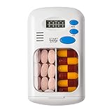 Argojolo Pill Reminder Medicine Dispenser, Small Pill Box Automatic Medication Dispenser with Alarm, Medication Aids, Pill Organizer, Simple to Set Up