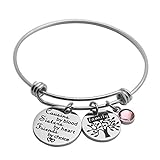 Ankiyabe Cousins Gifts Cousin Expandable Bracelet Cousins Birthday Gift Cousin Quotes Bangle with Family Tree Charm (Cousins by Blood Sisters by Heart Friends by Choice)