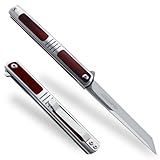 ohmonlyhoo Pocket Knife for Men, 3.5 inch Folding Knife with Pocket Clip,Rosewood Handle Tanto Knife, Great Gift For Men and Women