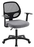 Fuqido Kids Desk Chair, Kids Office Chair Study Computer Chairs with Armrest, Height Adjustable Swivel Mesh Task Work Chairs with Lumbar Support for Boys Girls Teens Students, Home, School (Grey)