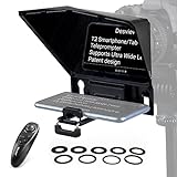 Desview T2 Teleprompter for Tablet Smartphone iPad up to 8 inch,70/30 Beam Splitter Glass,Teleprompter with Remote Control for DSLR Camera Phone Video Recording