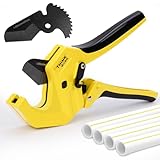 THINKWORK PVC Pipe Cutter, Cuts up to 1-5/8', Ratcheting PVC Cutter Tool with Replacement Blade, Pipe Cutters PVC, PVC Pipe Shears, PVC Cutter, Plastic Pipe Cutter, PVC Cutter Tool, PVC Ratchet Cutter