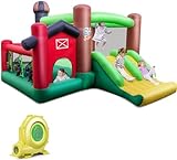 BOUNTECH Inflatable Bounce House with Dual Slides, Bouncy House with Ball Pit for Kids Large Indoor Outdoor Backyard Party Fun, Farm Themed Toddler Jump Castle Bounce House with Blower Included