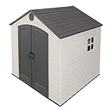 Lifetime 6411 Outdoor Storage Shed with Window, 8 by 7.5 Feet,Putty/Brown