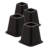 Honey-Can-Do STO-01136 Stackable Square Bed Risers, 4-Pack, Black