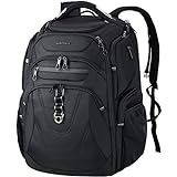 KROSER TSA Friendly Travel Laptop Backpack 18.4 inch XXXL Gaming Backpack Water-Repellent College Daypack Business Backpack with RFID Pockets & USB Port for Men/Women-Black