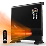 Electric Space Heater, 1500W Infrared Space Heater, Wall Mount or Freestanding, Adjustable Thermostat, Remote Control, 12-H Timer, Wall Heater for Large Room, Bathroom, Garage, 5 SUNDAY LIVING
