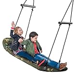YXBOOM Tree Swing Seat for Kids 48x18 Large Platform Swing with Handles Surfing Swing for Playground Backyard Garden Flying - Camo