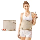 Electric Heating Belt-with Hot Compress and Vibration Function-360° Full Circle Heating-Help Relieve Back and Waist Pain-50×11 Inches PU Material,Plug Use,2.86Lb (Grey, 110V US Plug)