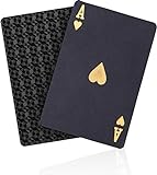 ACELION Waterproof Playing Cards, Plastic Playing Cards, Deck of Cards, Gift Poker Cards (Black Diamond Cards)
