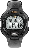Timex Men's T5E901 Ironman Classic 30 Gray/Black Resin Strap Watch, Black/Gray/Orange Accent, One Size