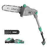 Litheli Cordless Pole Saw 10-Inch, 20V Battery-Powered Pole Saws for Tree Trimming, Tree Trimmer for Branch Cutting, Trimming, Pruning, with 2.0Ah Battery & Charger