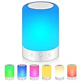 Bluetooth Speakers,POECES Hi-Fi Portable Wireless Stereo Speaker with Touch Control 6 Color LED Themes,Best Gift for Women and Children (Upgraded Version)