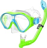 Gintenco Kids Snorkel Set, Diving Mask for Children as Unisex Kids Swimming Goggles, Anti-Fog Diving Mask and Dry Top Snorkel Combo Set for Junior and Youth …
