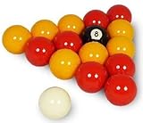 East Eagle Billiard Balls Red and Yellow Standard Pool Ball Set - 2-1/4 Inch