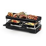 Saenchue 2-Person Raclette Table Grill - Indoor Non-stick Electric Grill Griddle - Series Connection Contact Grill up to 4 Grills, 2 Paddles Included, 2 Packs, BC-02