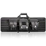 DULCE DOM Double Rifle Case Soft Padded Long Rifle Bag, Gun Case Storage for Shotguns Shooting Hunting Dual Carrying Backpack Accessories (Black, 36'x 12')