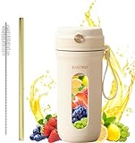 JOSOBO Portable Blender, Personal Size Blender for Shakes and Smoothies with 10 Ultra Sharp Blades, 16 Oz Mini Blender USB Rechargeable Type-C for Travel&Picnic&Office&Gym