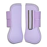 HORZE Adepto Open Front Tendon Boots | Durable Shell with Neoprene Lining - Languid Lavender Purple - Horse