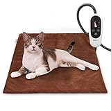BurgeonNest Pet Heating Pad for Dogs Cats with Timer, 28' x 16' / 18' x 16' Upgraded Electric Heated Dog Cat Pad Temperature Adjustable Pet Bed Warmer Blanket Mat Auto Power-Off