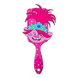 Large Trolls Paddle Hair Brush for Girls - Premium Hair Brush for Kids - Red Color Brush with Stars Prints in color of Gold - 3d portraits - Girls Hair Accessories - Styling Comb and Detangling Hairbrush - Kids Brush