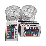 Creatrek Submersible Led Lights,Remote Controlled Waterproof Multi Color Underwater Lights for Pond and Party with 4Pack