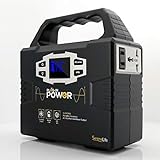 SereneLife Portable Generator, 150Wh Power Station, Quiet Gas Free Power Inverter, CPAP Battery Pack, Charged by Solar Panel/Wall Outlet/Car with 110V AC Outlet,3 DC 12V, USB Port
