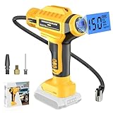 2024Release Cordless Tire Inflator Air Compressor for Dewalt 20V Max Battery, 150PSI Portable Handheld Air Pump with Digital Pressure Gauge for Cars Motorcycles Bikes Sport Balls(Battery Not Included)