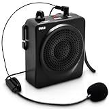 Pyle Portable PA Speaker Voice Amplifier - Waist Band Strap Megaphone Built-in Rechargeable Battery w/Headset Microphone & Aux 3.5mm Jack for Audio Devices for Tour Guide, Teachers, Meetings