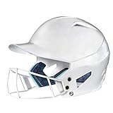 CHAMPRO HX Rookie Fastpitch Softball Batting Helmet with Facemask for Youth and Adult White Small