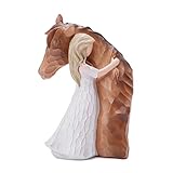 BAOPLAYKIDS Horse Gifts for Women Horse Lovers, Girl Embrace Horse Figurine Sculpted Hand-Painted Statue Decor for Home, Horse Memorial Gifts, Horse Keepsake for Christmas Birthday